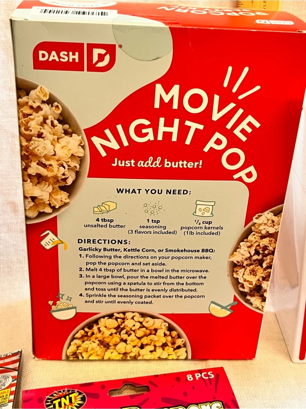Dash Popcorn Party Kit & Red/Blue Party Supplies Bundle